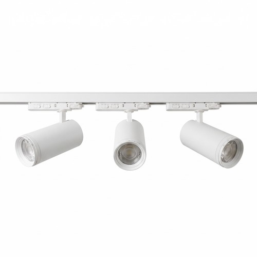 3-Faset ZoomCCT skinnesett - 1m, Hvit, 3 spotter, inkl. lyskilde