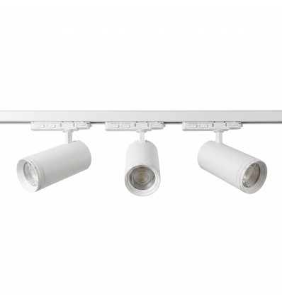 3-Faset ZoomCCT skinnesett - 1m, Hvit, 3 spotter, inkl. lyskilde