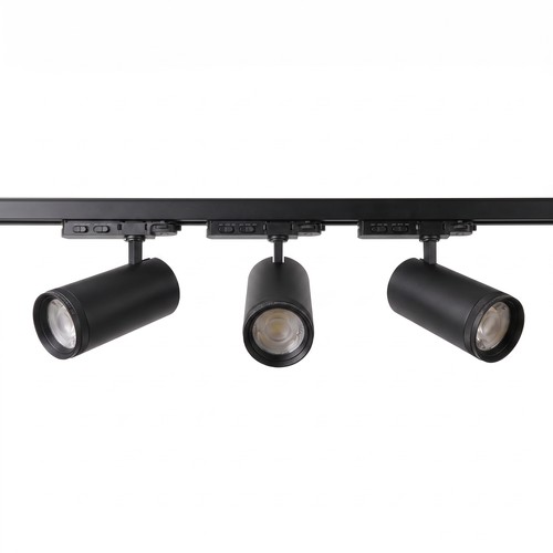 3-Faset ZoomCCT skinnesett - 1m, sort, 3 spotter, inkl. lyskilde