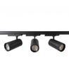 3-Faset ZoomCCT skinnesett - 1m, sort, 3 spotter, inkl. lyskilde