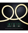 16W/m 360° rund Neon Flex LED-strip - 24V, Ø25mm, 2700K