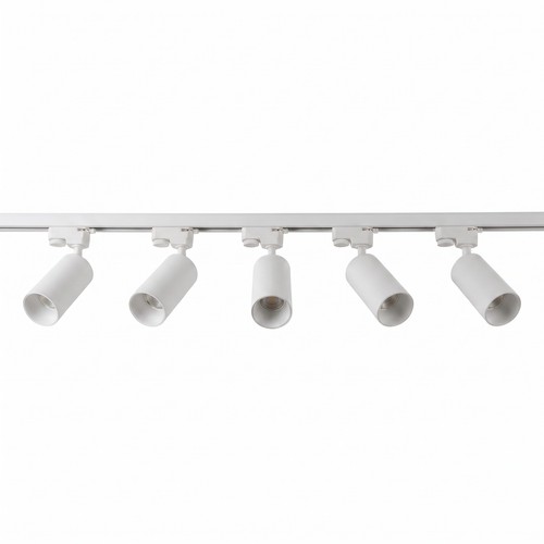 1-faset BASIC skinnesett - 2m, Hvit, 5-spot, GU10, uten lyskilde