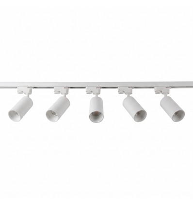 1-faset BASIC skinnesett - 2m, Hvit, 5-spot, GU10, uten lyskilde