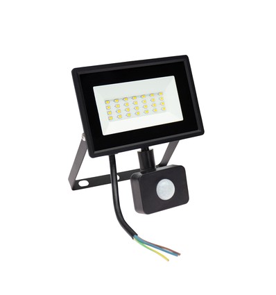 LED-lyskaster med sensor, 20W IP44 - 120x170x53mm SVART med PIR-sensor