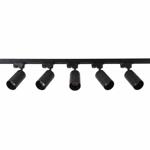1-Faset BASIC skinnesett - 2m, sort, 5-spot, GU10, uten lyskilde