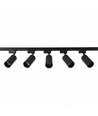 1-Faset BASIC skinnesett - 2m, sort, 5-spot, GU10, uten lyskilde