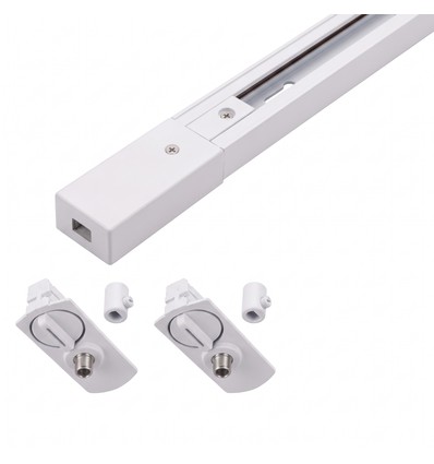 1-Faset PENDEL skinnesett - 1m, hvit, 2 lampeholdere