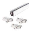 3-Faset PENDEL skinnesett - 2m, Hvit, 3 Lampeholdere