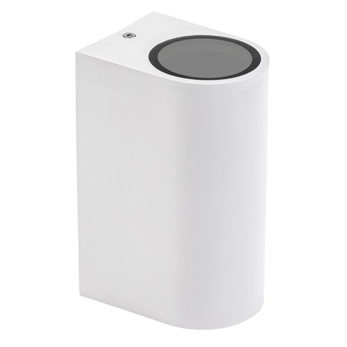 GU10 Vegglampe med opp/ned lys - IP54 utendørs, Hvit, Uten lyskilde