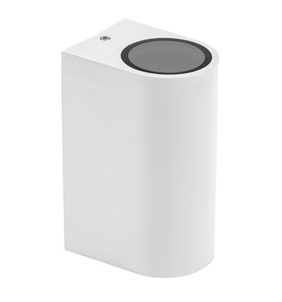 GU10 Vegglampe med opp/ned lys - IP54 utendørs, Hvit, Uten lyskilde