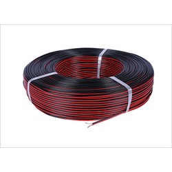 Kabler til strips 12-24V rød/svart ledning til LED strips - 2 ledet, 100 meter rulle