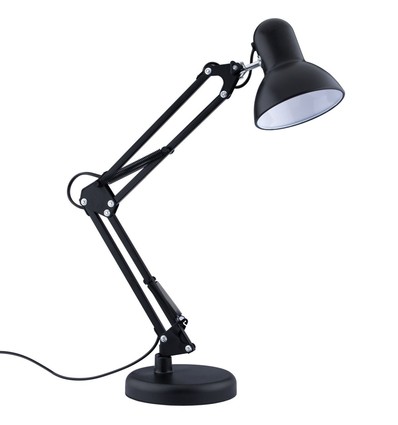 Klassisk sort arkitektlampe - Inkl. fot og bordklemme, E27-fatning, uten lyskilde
