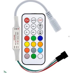 RGBIC LED strip tilbehør 24V RGBIC kontroller med fjernkontroll - RF trådløs, slim fjernbetjening