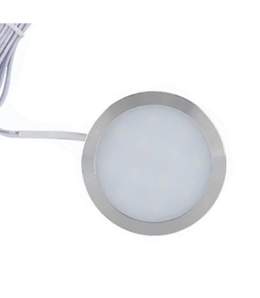 LEDlife Sono60 møbelspot - Påbygging, Skapbelysning, Mål: Ø6 cm, børstet stål, 12V