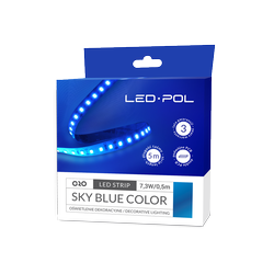 LED-POL LED stripe, 120 LED/m, 12V, 14,6W/m, IP20 10mm SKY BLUE 3 års garanti