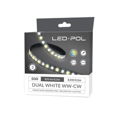 LED-POL LED stripe 120 LED/m WW-CW 2800-6500K, 12V, 17W/m, DUAL WHITE IP20 8mm 3 års garanti