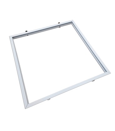 Innbyggingsramme for 60x60 LED panel - Ny model, passende for trebetong og gips, hvit kant