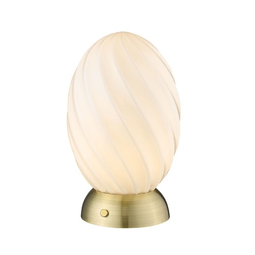 Halo Design - TWIST Oval Bordlampe Opal 1 X G9 Antik Messing