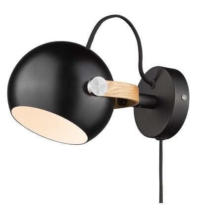 Halo Design - D.C Vegglampe Ø12 G9, sort / eik