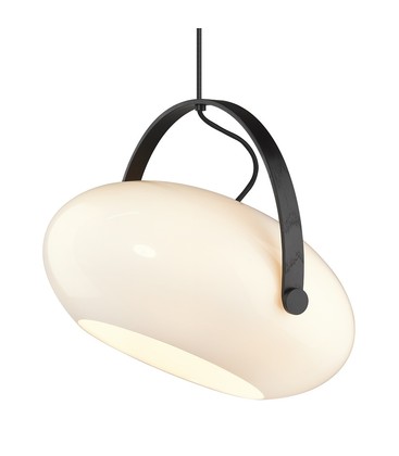 Outlet: Halo Design - D.C pendel Ø40 E27 Opal med eik-Sort