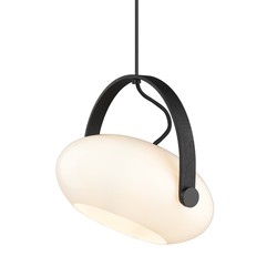 Designlamper Outlet: Halo Design - D.C pendel Ø26 E27, Opal med eik-Sort