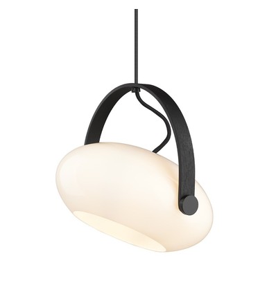 Outlet: Halo Design - D.C pendel Ø26 E27, Opal med eik-Sort