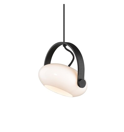 Outlet: Halo Design - D.C pendel Ø18 G9, Opal med eik-Sort