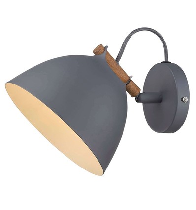 Halo Design - ÅRHUS vegglampe Ø18 G9, Grå/Tre