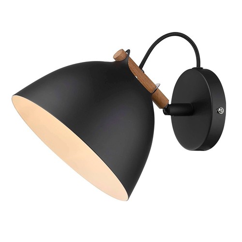 Halo Design - ÅRHUS vegglampe Ø18 G9, sort / Tre