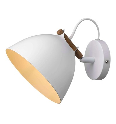 Halo Design - ÅRHUS vegglampe Ø18 G9, Hvit / Tre