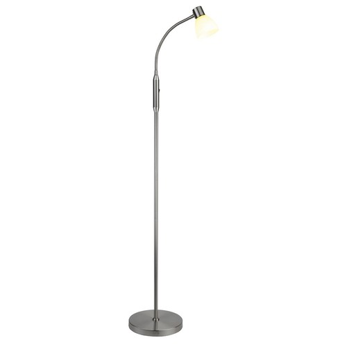 Outlet: Halo Design - Hudson Gulv. LED 1L G9, Opal glass / B-Stål