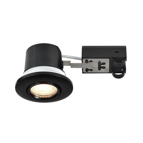Nordlux GU10 Downlight Umberto - Sort, IP44, godkjent i isolasjon