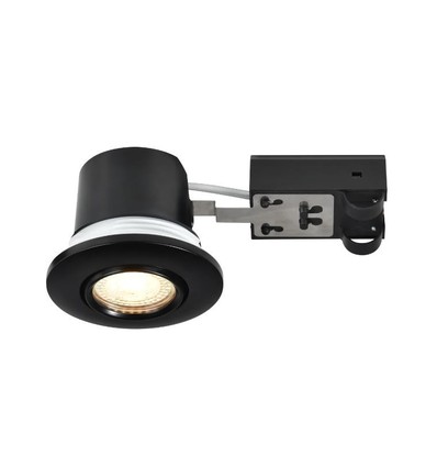 Nordlux GU10 Downlight Umberto - Sort, IP44, godkjent i isolasjon