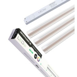  Trebetong/gips LED Skinnesett 3x60cm - Innfelt, Akustilight inkl. ledninger og driver