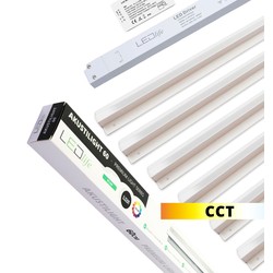 Akustilight - Sett Trebetong/gips LED Zigbee Skinnesett 6x60cm - CCT Innfelt, Akustilight inkl. ledninger og driver