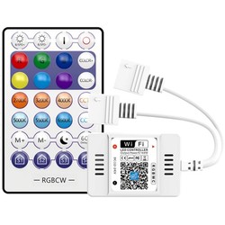 RGB+W LED strip tillbehör 12V/24V Smart Home RGBW controller - Virker med Google Home, Alexa og smartphones, 12V (144W), 24V (288W)