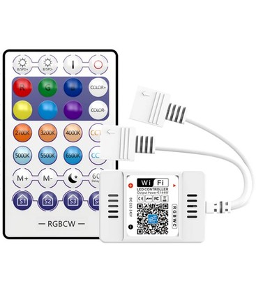Smart Home RGBW controller - Virker med Google Home, Alexa og smartphones, 12V (144W), 24V (288W)