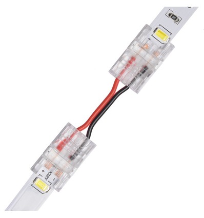 Slim Samler med ledning til LED stripe - 10mm, enkeltfarget, IP20, 5V-24V