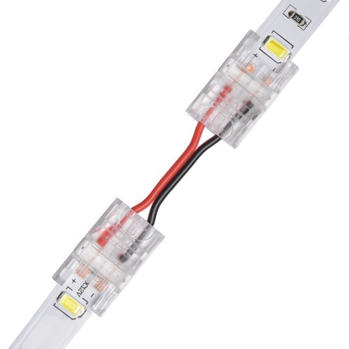 Slim Samler med ledning til LED stripe - 8mm, enkeltfarget, IP20, 5V-24V