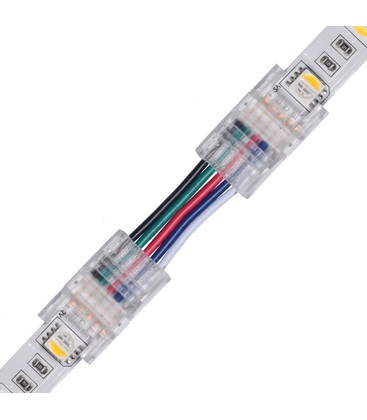 Slim Samler med ledning til LED strip - 10mm, RGBW, IP20, 5V-24V