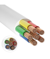 12-24V RGB+CCT kabel hvit rund - 6 x 0,5 mm², metervare, min. 5 meter