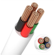 12-24V RGB kabel, hvit rund - 4 x 0,5 mm², metervare, min. 5 meter