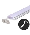 VT-8138 fleksibel aluprofil - 2 meter, inkl. melkehvit deksel og ender