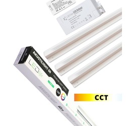 Akustilight - Sett Trebetong/gips LED Skinnesett 3x60cm - CCT, Innfelt, Akustilight inkl. fjernkontroll, ledninger og driver