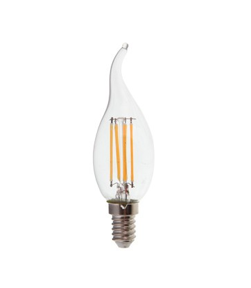 V-Tac 4W LED flamme pære - Karbon filamenter, varm hvit, E14