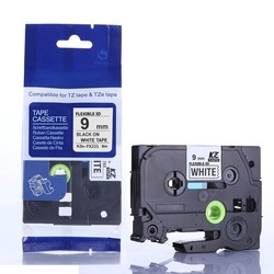  Outlet: Tape TZeFX221 sort tekst på hvid tape 9mm x 8m TZFX221 tape kompatibel