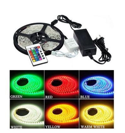 RGB sett: 15m LED stripe 60 LED, 10w, kontrollere og transformator - 24V