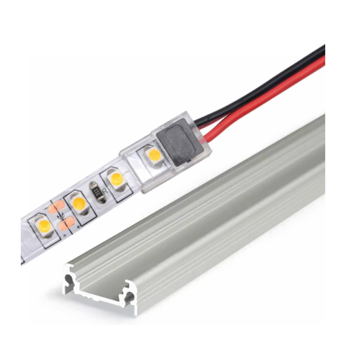 Samler til 8 mm LED-strip til løse ledninger - Tynn, IP20, for ensfargede strimler, for aluminiumsprofiler