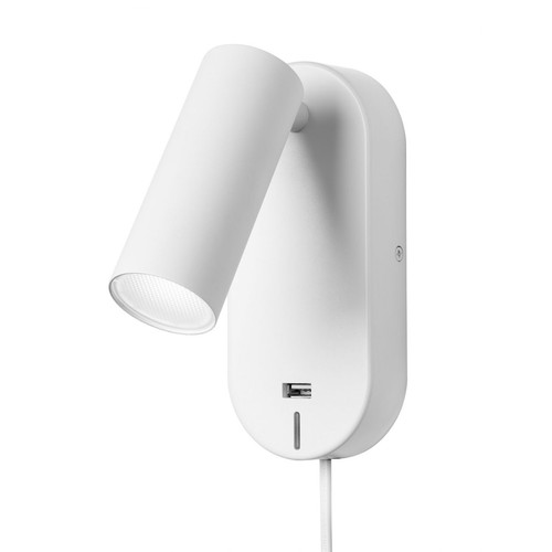 EGO LED Vegglampe med USB og Touch dimmer, 4,5W, Nielsen Light - hvit