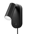 EGO LED Vegglampe med USB og Touch dimmer, 4,5W, Nielsen Light - sort